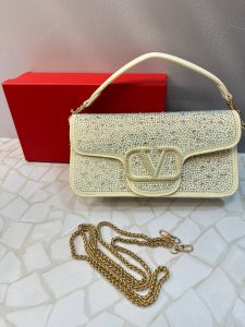 کیف مجلسی زنانه Valentino دستی و دوشی با نگین‌کاری جذاب