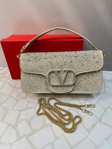 کیف مجلسی زنانه Valentino دستی و دوشی با نگین‌کاری جذاب