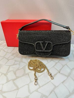 کیف مجلسی زنانه Valentino دستی و دوشی با نگین‌کاری جذاب