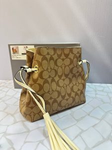 کیف دوشی زنانه کوچ عسلی (COACH) مدل زنجیری – کیف مجلسی لوکس و سبک با طراحی خاص