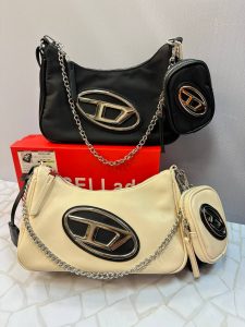 کیف دوشی دیزل زنانه با طراحی کلاسیک و بند زنجیری استیل