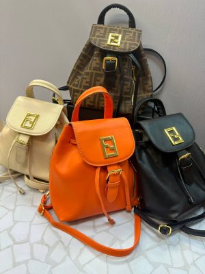 کوله پشتی فندی زنانه مدل کلاسیک چهار رنگ | طراحی اسپرت و چرمی شیک