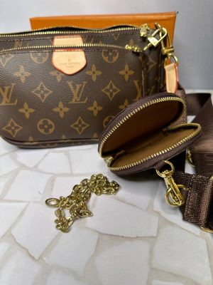 کیف سه‌تیکه لویی ویلتون زنانه مدل دوشی لوکس با بند قابل‌تنظیم