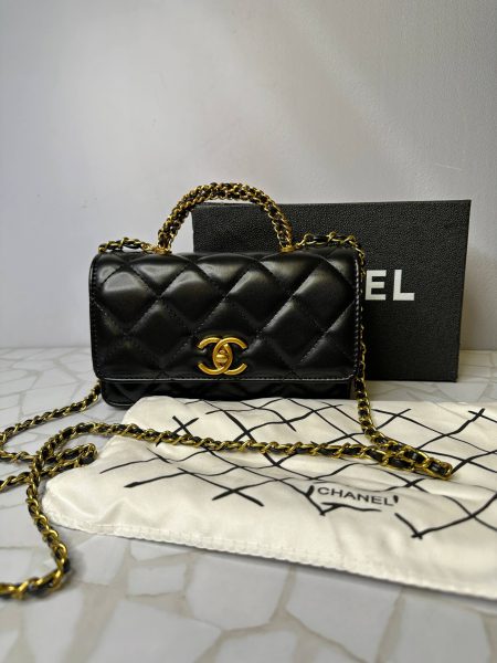 کیف مینی شنل مشکی زنجیردار