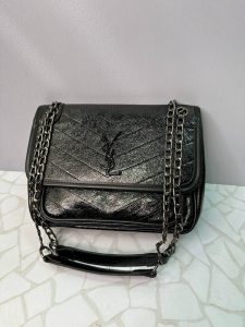 کیف دوشی ایو سن لورن مشکی ورنی