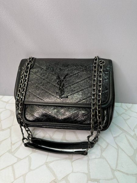 کیف دوشی ایو سن لورن مشکی ورنی