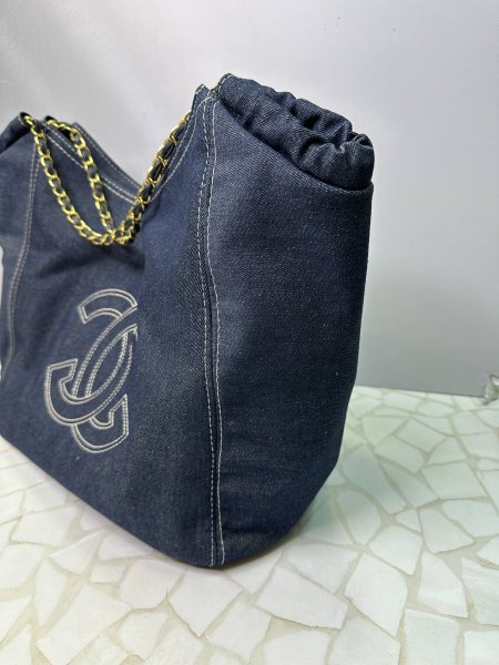 کیف بزرگ جین شنل مدل دوشی و دستی با طراحی جادار