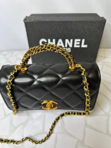 کیف مینی شنل مشکی زنجیردار