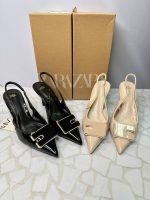 کفش مجلسی پاشنه بلند زارا مشکی و کرم ZARA