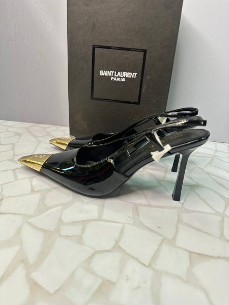 کفش پاشنه بلند ایو سن لورن زنانه مدل لوگودار YSL خاص و لوکس Saint Laurent