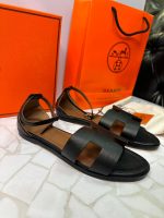 صندل هرمس Hermes بندی زنانه چرمی تخت