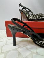 کفش مجلسی پاشنه دار ولنتینو مشکی نگین‌دار Valentino