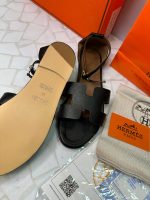 صندل هرمس Hermes بندی زنانه چرمی تخت