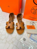 صندل هرمس Hermes بندی زنانه چرمی تخت