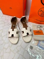 صندل هرمس Hermes بندی زنانه چرمی تخت